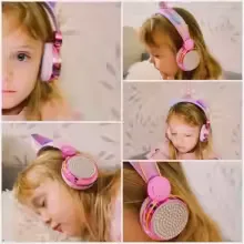 Unicorn Kids Pink Headphones for Girls Children Teens Wired Headset w/Microphonefor School Birthday Xmas Unicorn Gift view 10