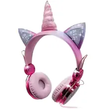 Unicorn Kids Pink Headphones for Girls Children Teens Wired Headset w/Microphonefor School Birthday Xmas Unicorn Gift view 7