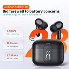 QERE E50 Wireless Earphones, 13mm Driver, 28H Battery view 8