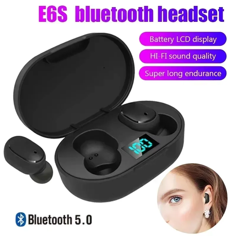 E6S Wireless Bluetooth Earphones TWS Bluetooth Headset Wireless Earbuds Noise Cancelling Earphones with Microphone Headphones view 3