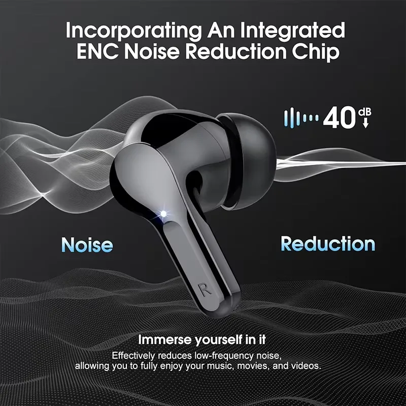 New Wireless Earbuds HiFi Stereo Headphones BT5.3 with ENC Noise Cancelling 48H LED Display Ear Buds IP7 Waterproof Earphones view 5