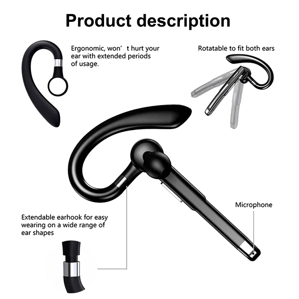 Newest Wireless Headphones Business Bluetooth v5.3 Earphones Hands-free Call Mic Noise Cancelling Headset Earbuds for Driving