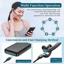 Newest Wireless Headphones Business Bluetooth v5.3 Earphones Hands-free Call Mic Noise Cancelling Headset Earbuds for Driving view 12