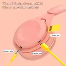 Macaron Headphones Kids Wireless Bluetooth Headphone Stereo Headband Gaming Headset with Mic Gamer Girl Gift for Mobile Tablet view 10
