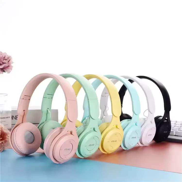 Macaron Headphones Kids Wireless Bluetooth Headphone Stereo Headband Gaming Headset with Mic Gamer Girl Gift for Mobile Tablet view 21