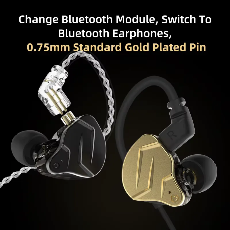 KZ ZSN Pro X metal headphones 1ba + 1dd hybrid technology high-fidelity bass monitor sports headphones and noise-cancelling head view 4