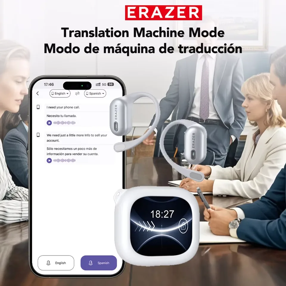 ERAZER XF38 Bluetooth AI Translator Earbuds 50H Battery view 4