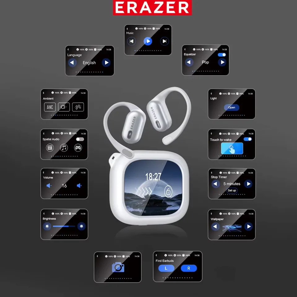 ERAZER XF38 Bluetooth AI Translator Earbuds 50H Battery view 2