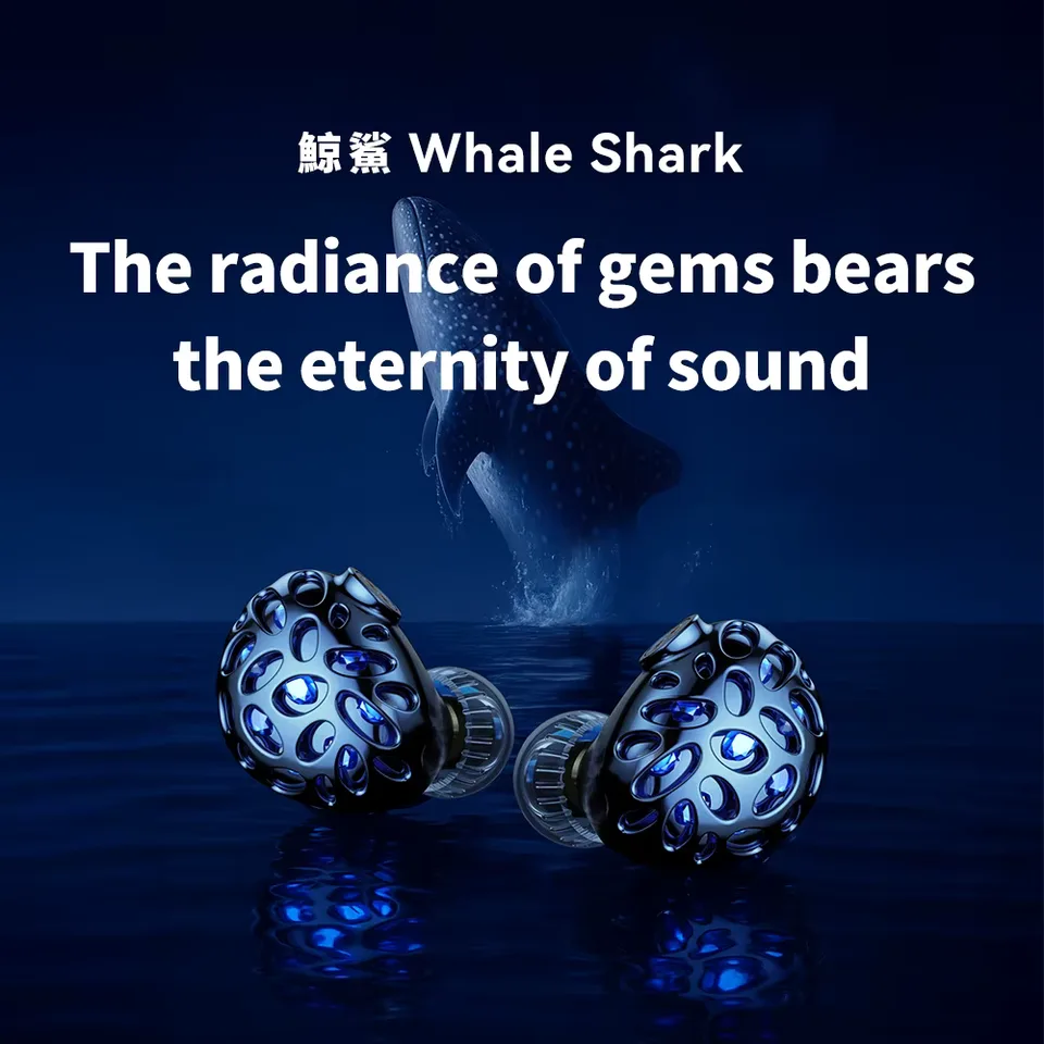 TRN Whale Shark Hybrid Earphones Triple Dynamic + Planar In-Ear Monitors headphones view 2
