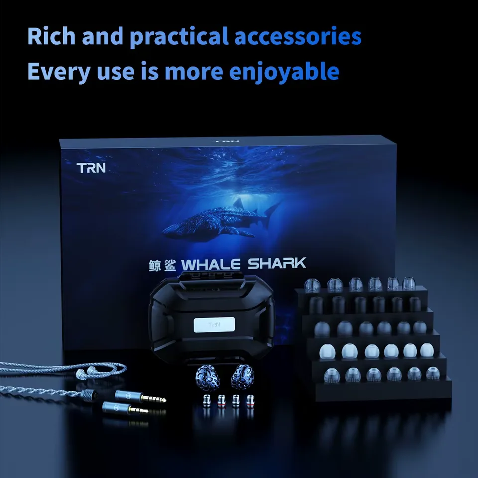 TRN Whale Shark Hybrid Earphones Triple Dynamic + Planar In-Ear Monitors headphones view 3