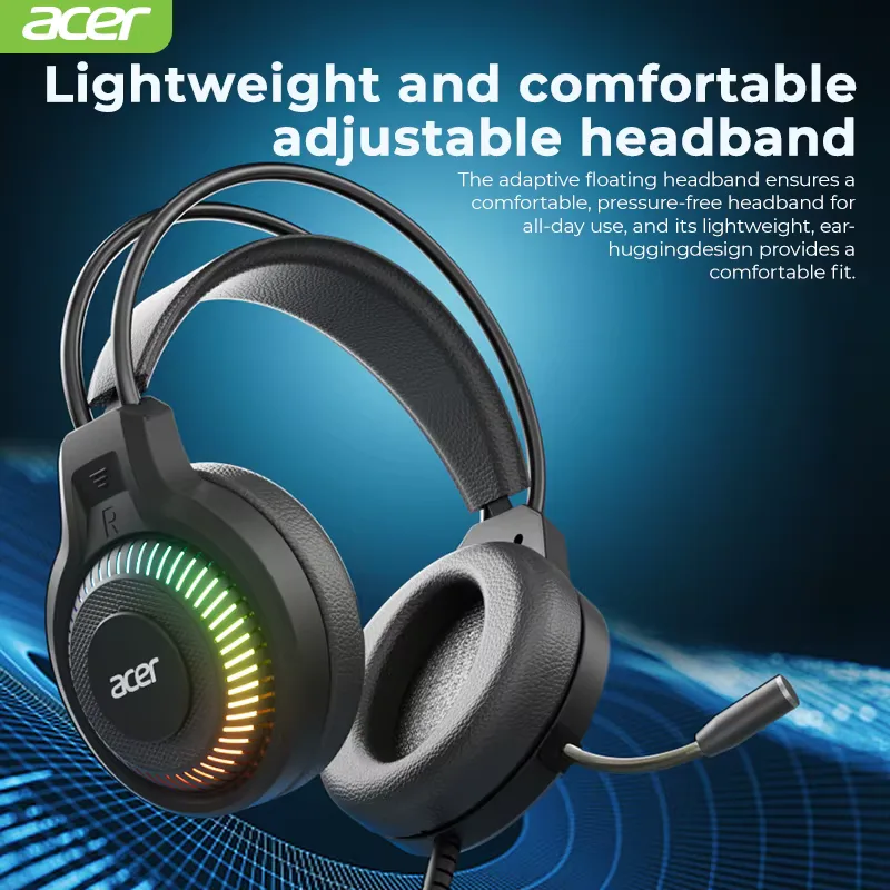 RGB Cool Lighting Wired Earphones Low latency Headphones with Mic Breathable Comfortable Earbuds Surround Sound Effects for Game view 3