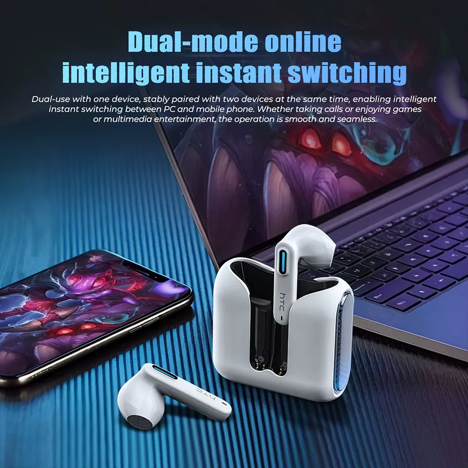 Translator Earbuds HTC NE49 AI Real-Time Translation HiFi Sound Bluetooth Earphones HD Call Low latency Gaming ear pods Choice view 6