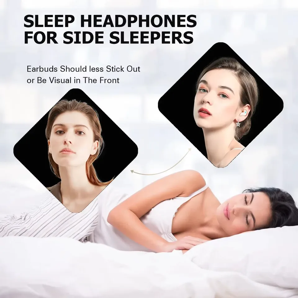 New Bluetooth 5.3 Wireless Earbuds for Sleeping Mini Design Portable Audio for Small Ears Ultra-Mini Sleep Earphones With Mic view 2