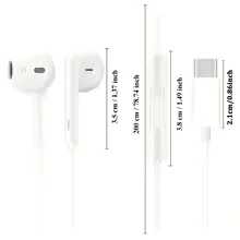 Type-C Wired Earphones, Compatible with Apple ios 16/15, Universal Wired Headphones with Buttons, High-Quality Sound, Clear Calls view 9