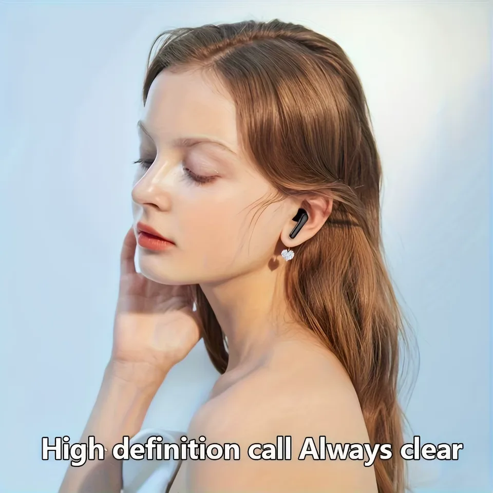 HD Wireless Headphones - Long Battery Life, Compact Dual Stereo In-Ear Headphones for Sports and Gaming, Noise Cancelling Calls view 6