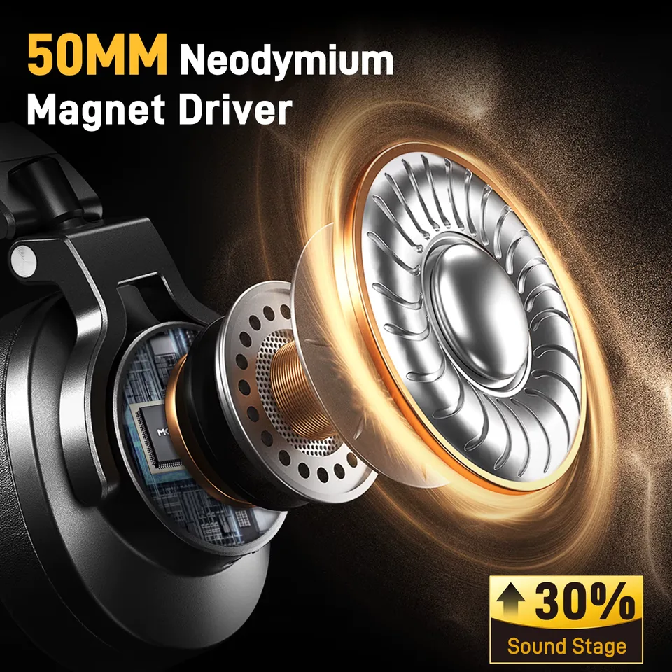 MAONO MH700 Studio Monitor Headphones Mixing DJ Headphone 50mm Driver Professional Over Ear Wired Headset for Recording Podcast view 3