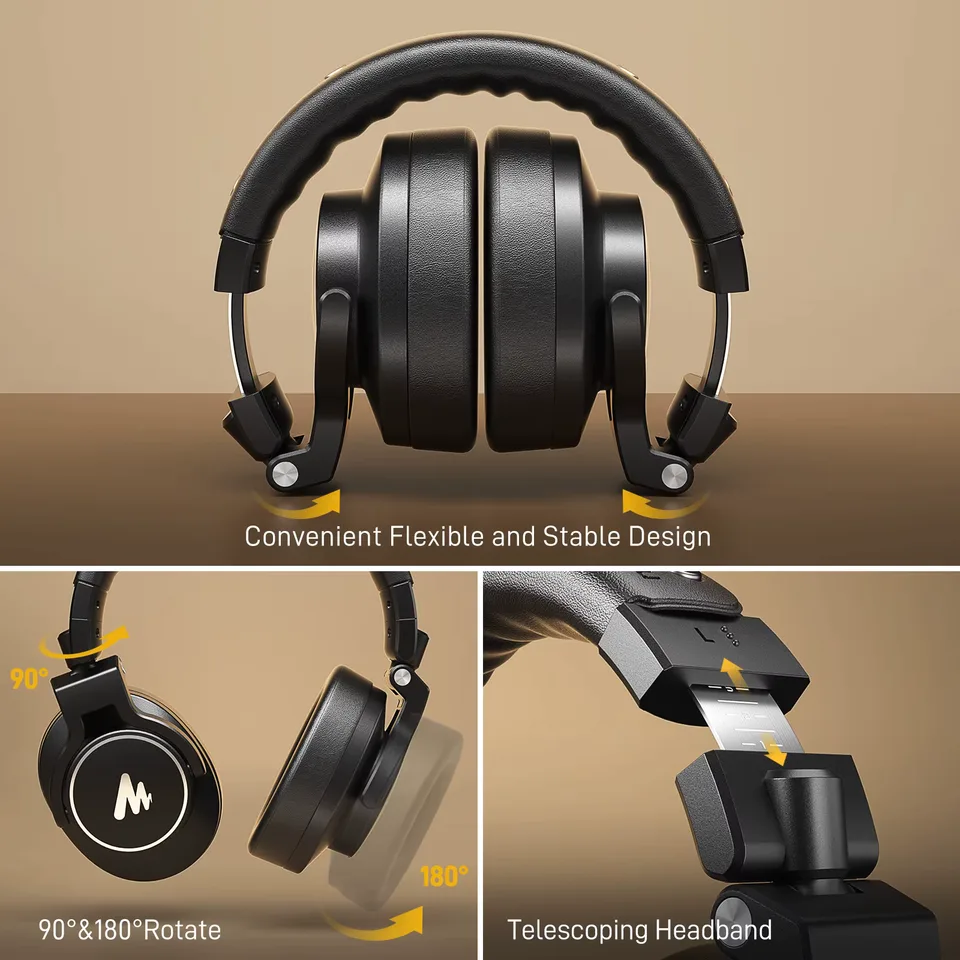 MAONO MH700 Studio Monitor Headphones Mixing DJ Headphone 50mm Driver Professional Over Ear Wired Headset for Recording Podcast view 6
