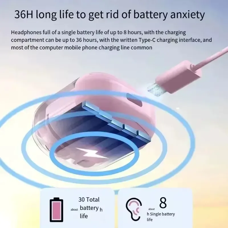T6 TWS Mic Stereo Headphones With LED Power Digital Display Earbuds Wireless Bluetooth 5.0 Sport Gaming Headsets Noise Reduction view 5