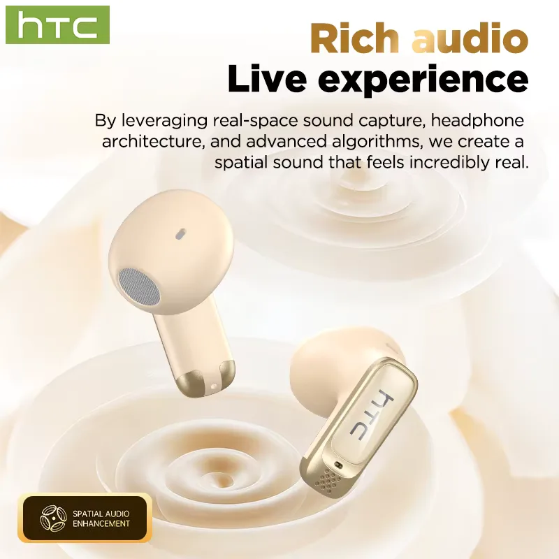 HTC NE72 AI Translate Bluetooth Earphones Wireless Earbuds LED TouchScreen HiFi Stereo Audio Noise Cancellation In-Ear Headphone view 2