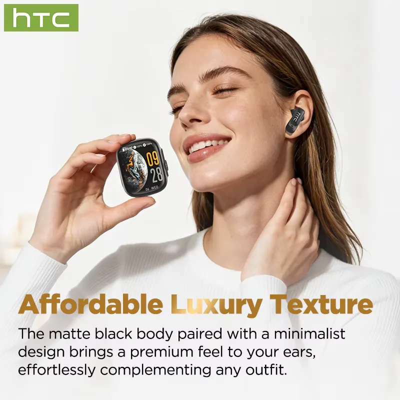 HTC NE72 AI Translate Bluetooth Earphones Wireless Earbuds LED TouchScreen HiFi Stereo Audio Noise Cancellation In-Ear Headphone view 3