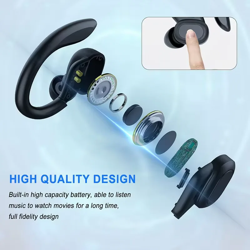 Lenovo Sports Wireless Headphones Bluetooth 5.3 Running Earphones True with Mic Noise Reduction Earhooks Waterproof Headset view 2