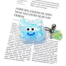Cute monster cat ear big mouth headphone case protective cover with bell shaped keychain cartoon headphone case view 11