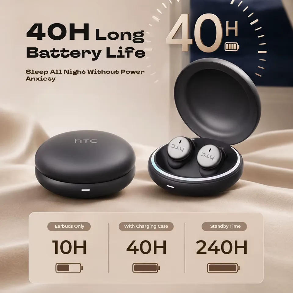 Sleeping aid Earbuds HTC NE92 Noise Reduction Wireless Bluetooth Earphones Comfortable Wearing HIFI Sound Music Headset view 4