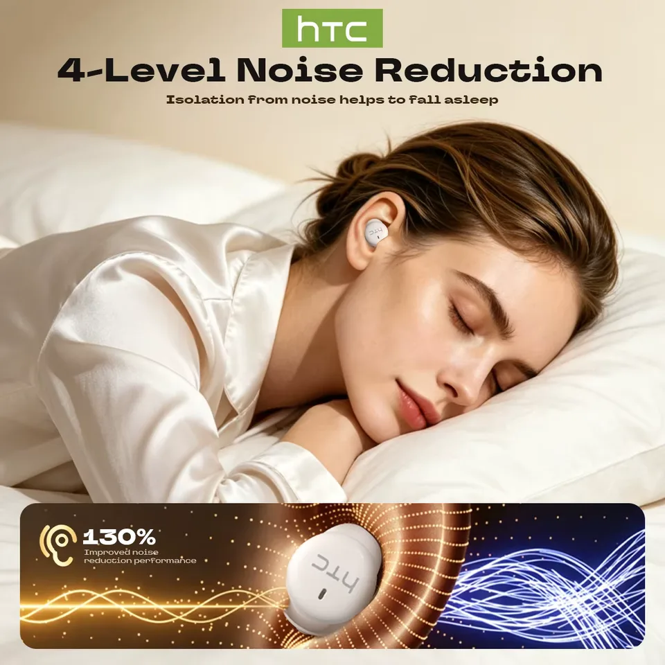 Sleeping aid Earbuds HTC NE92 Noise Reduction Wireless Bluetooth Earphones Comfortable Wearing HIFI Sound Music Headset view 3
