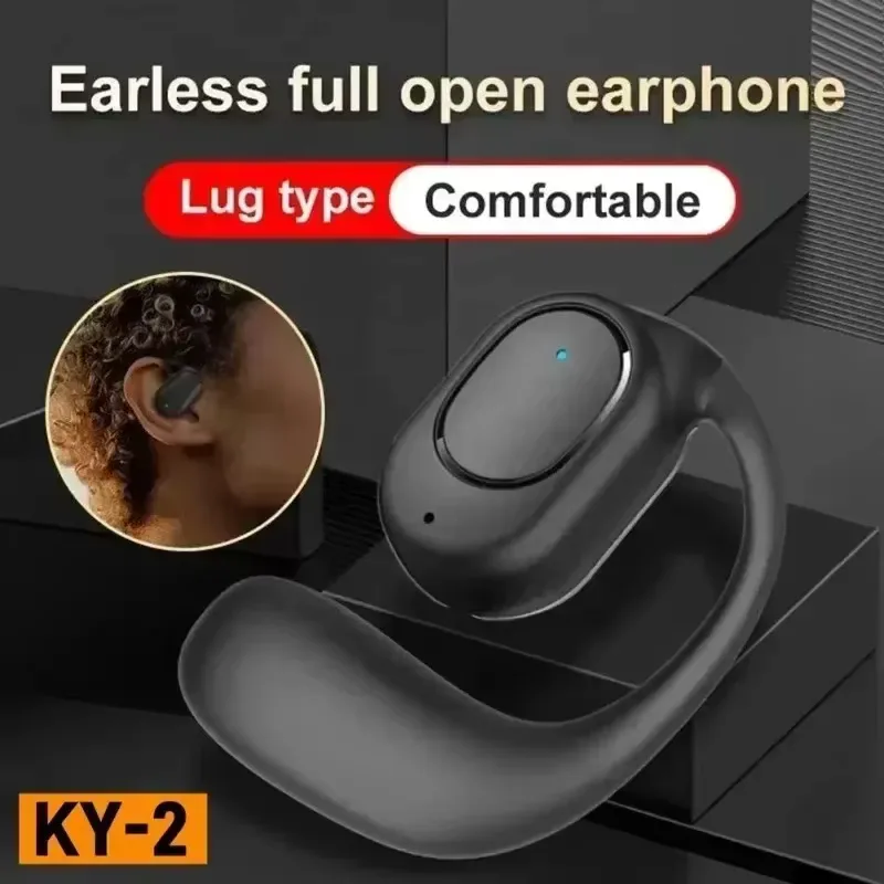 KY2 single wireless earphone air conduction earphone HiFi earhook music sports noise reduction earphone for phones view 2