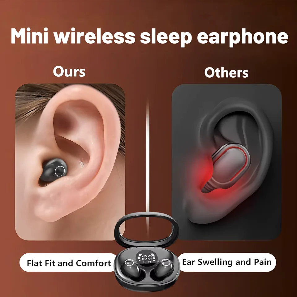 Invisible In Ear Bluetooth Earphones - Sleeping On The Side Without Pressing Your Ears, Unable To Take Off During Exercise, Bass 6D Sound Effects, Low Latency, Dual Noise Cancellation, And Sleep/game Modes, A Gift For Girlfriends/boyfriends view 3