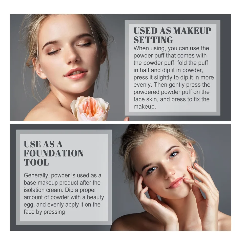 OUHOE Long-lasting Finishing Compact - Flawless, Long-wearing, Non-transferable, Easy To Touch-up, Natural, Lightweight, And Breathable Setting Powder view 3