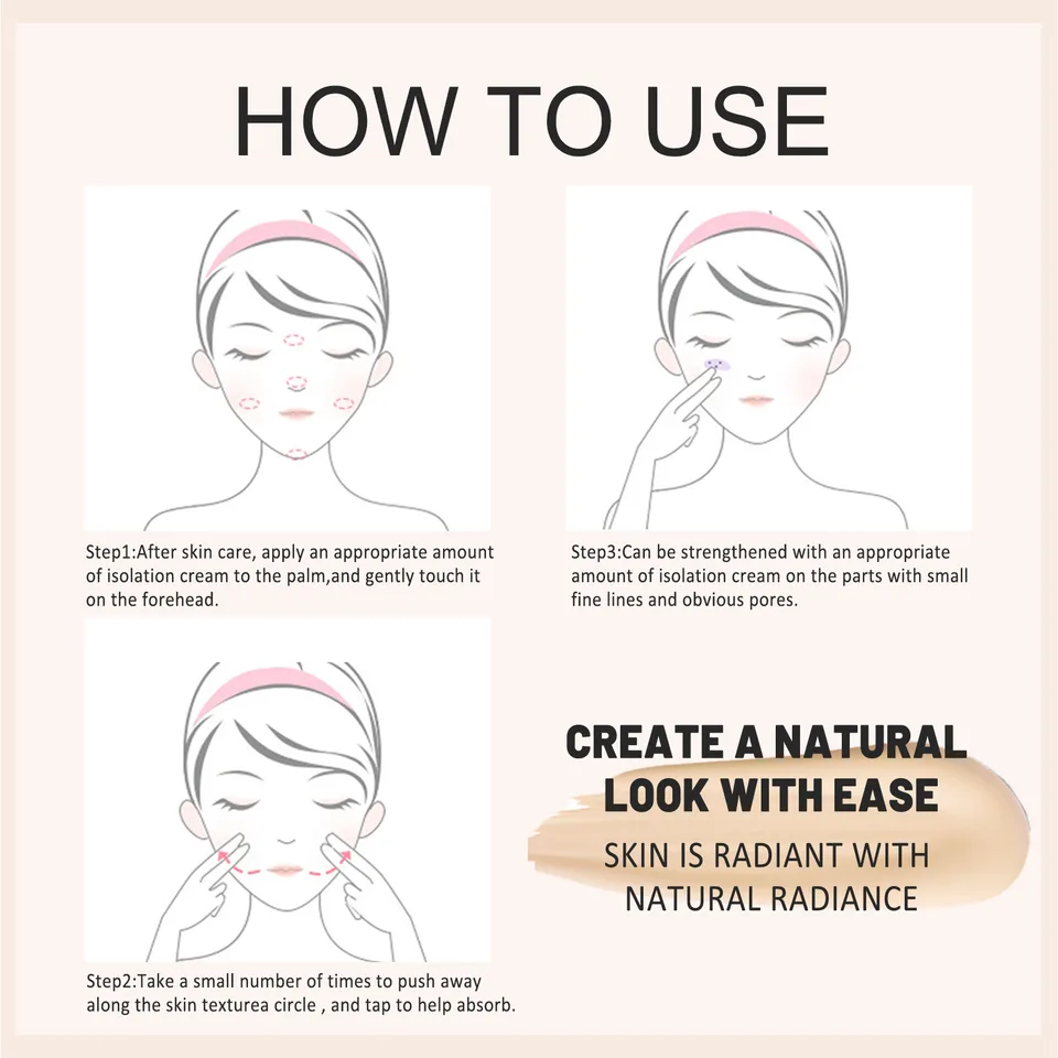 EELHOE Pre-Makeup Primer, A Moisturizing, Concealing, Skin-brightening, And Smooth Pre-makeup Foundation view 2