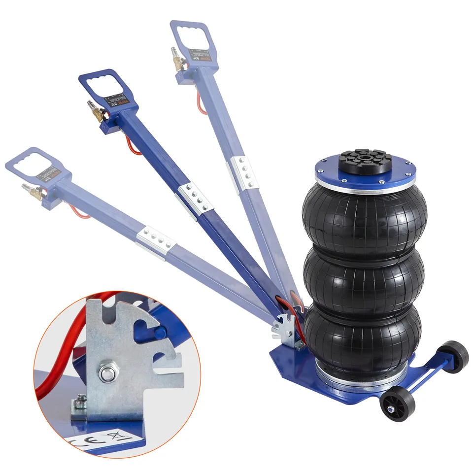 VEVOR Air Jack, 3 Ton 6600 Lbs Triple Bag Air Jack, Airbag Jack With Six Steel Pipes, Lift Up, 3-5 S Fast Lifting Pneumatic Jack, With Adjustable Long Handles For Cars, Garages, Repair Blue view 2