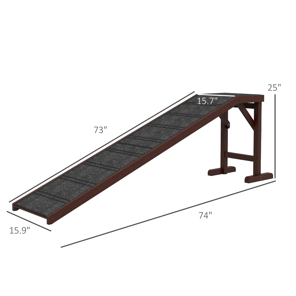 Pet Ramp For Dogs With Non-slip Carpet And Top Platform view 4