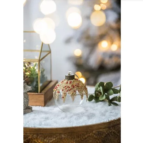 D3 Christmas Ball Ornaments, Glass Decorative Hanging Ball Christmas Tree Ornaments For Holiday Party Decorations, Set Of 12 view 2
