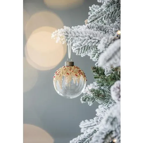 D3 Christmas Ball Ornaments, Glass Decorative Hanging Ball Christmas Tree Ornaments For Holiday Party Decorations, Set Of 12 view 4