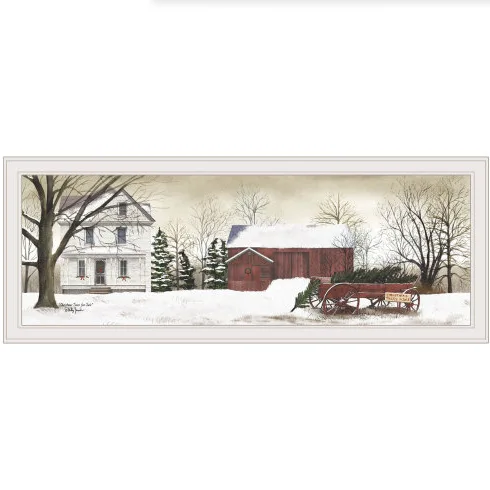 Christmas Trees For Sale By Billy Jacobs, Ready To Hang Framed Print, White Frame view 2