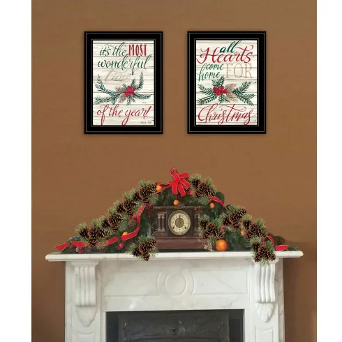 All Hearts Come Home For Christmas2-Piece Vignette By Artisan Cindy Jacobs, Ready To Hang Framed view 2