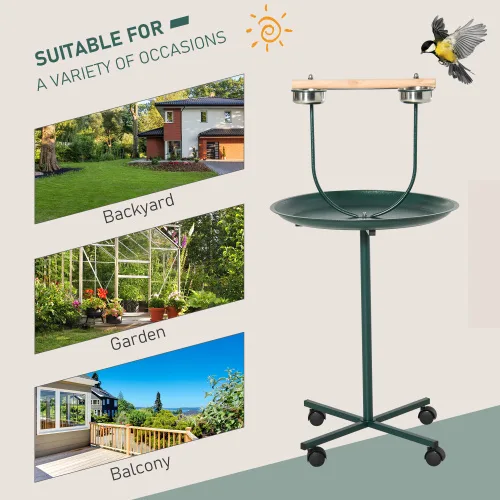 Rolling T-Bracket Bird Training Activity Playground With Perch view 3