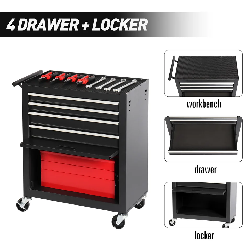4-drawer Rolling Toolbox With 4-wheel Toolbox With Drawers view 2