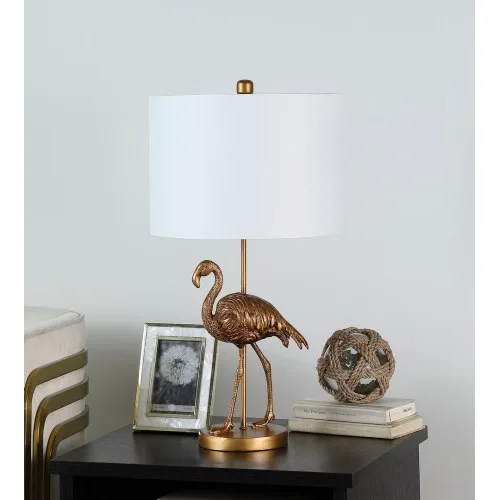 Matte Gold Flamingo Resin Table Lamp view 3