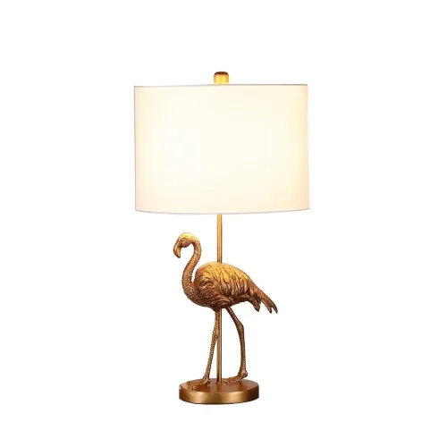 Matte Gold Flamingo Resin Table Lamp view 2