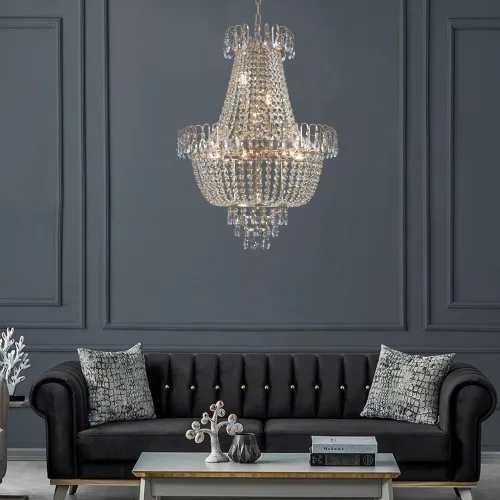 Golden Crystal Chandelier, Large Modern Luxury Chandelier, Suitable For Living Room, Dining Room, Bedroom, Hallway - No Bulb Unusable Platform - Temu