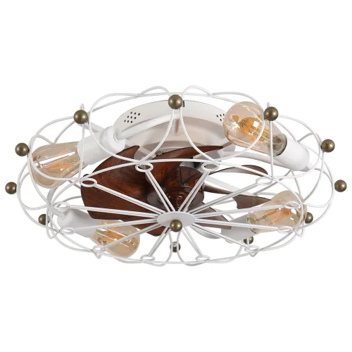 Low Profile Cage Ceiling Fan With Light Remote Control, Built-in Modern Industrial Ceiling Fan Unavailable Platforms- Temu view 2