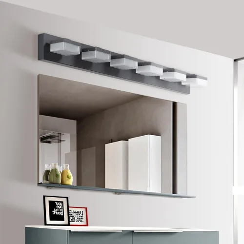 Modern 6 Lights Black LED Makeup Mirror Fixtures For Bathroom And Vanity Unavailable Platforms- Temu view 4