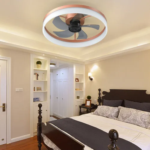 Ceiling Fan With Light Dimmable LED Recessed Mount Slim Modern Ceiling Fan Unavailable Platforms- Temu view 3