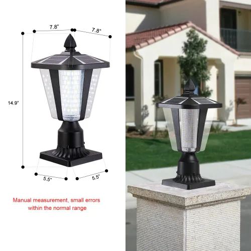 Solar Pillar Headlights With Dimmable LEDs 1-pack -Unavailable Platforms view 2