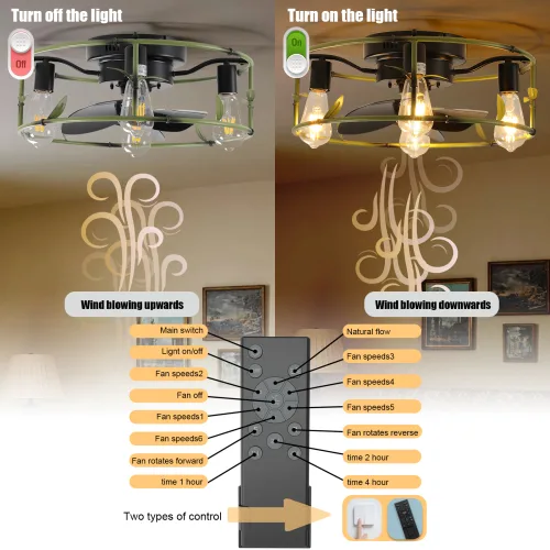 Built-in Ceiling Fan With Light And Remote Control Unavailable Platform- Temu view 2