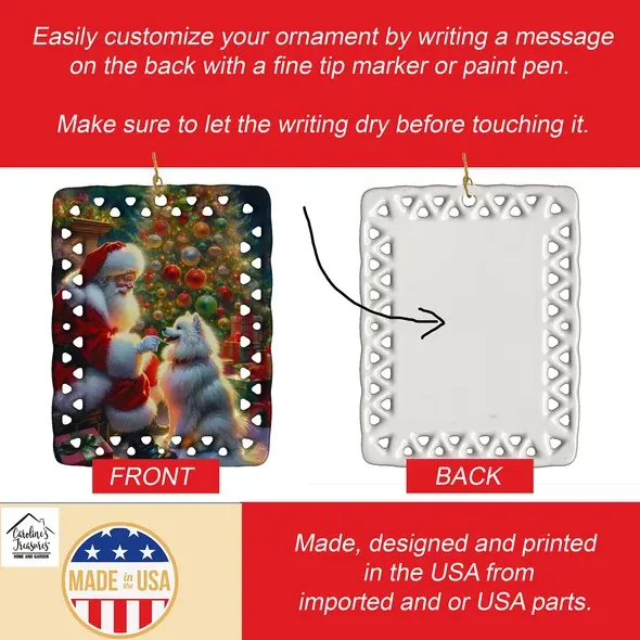 American Eskimos And Santa Claus Porcelain Decorations Christmas Tree Hanging Decorations view 3