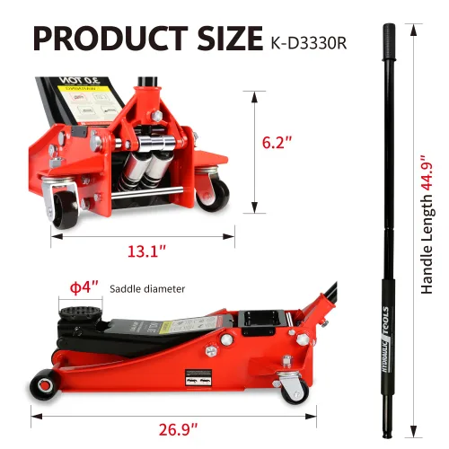 Hydraulic Low Profile Steel Racing Floor Jack With 3 Ton Capacity And Lift Range 3.3 Inches-18.5 Inches Unavailable Platforms- Welfel Temu view 3